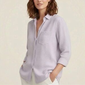 J. Crew Lilac Garçon Classic Double-Gauze Button Down Top